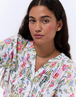 Blouse manches 3/4 imprimé à fleurs KAKI Femme
