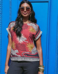 Blouse manches courtes imprimé léopard TOMETTE Femme