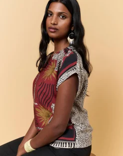 Blouse manches courtes imprimé léopard TOMETTE Femme