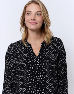 Blouse manches longues imprimée NOIR Femme