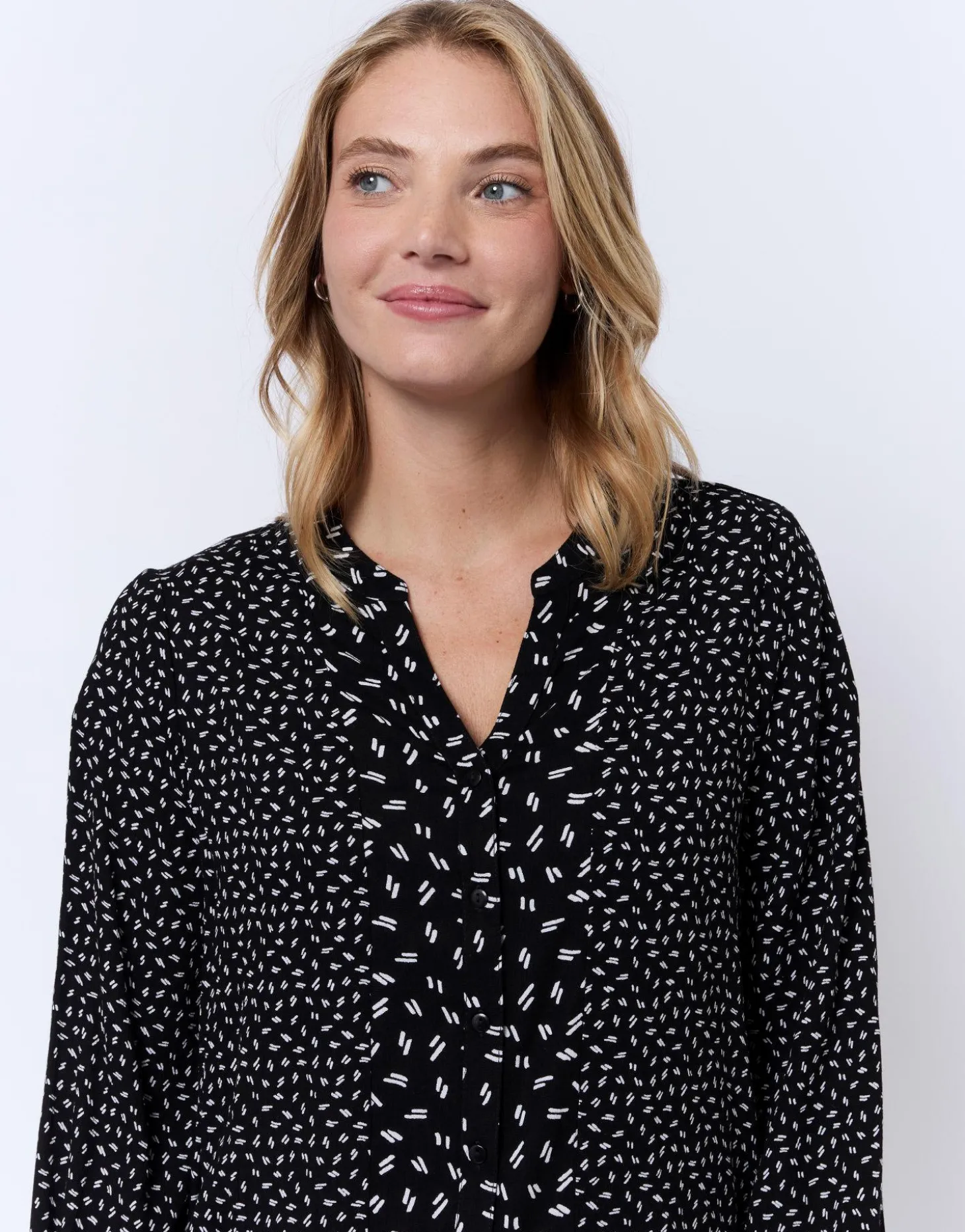Blouse manches longues imprimée NOIR Femme