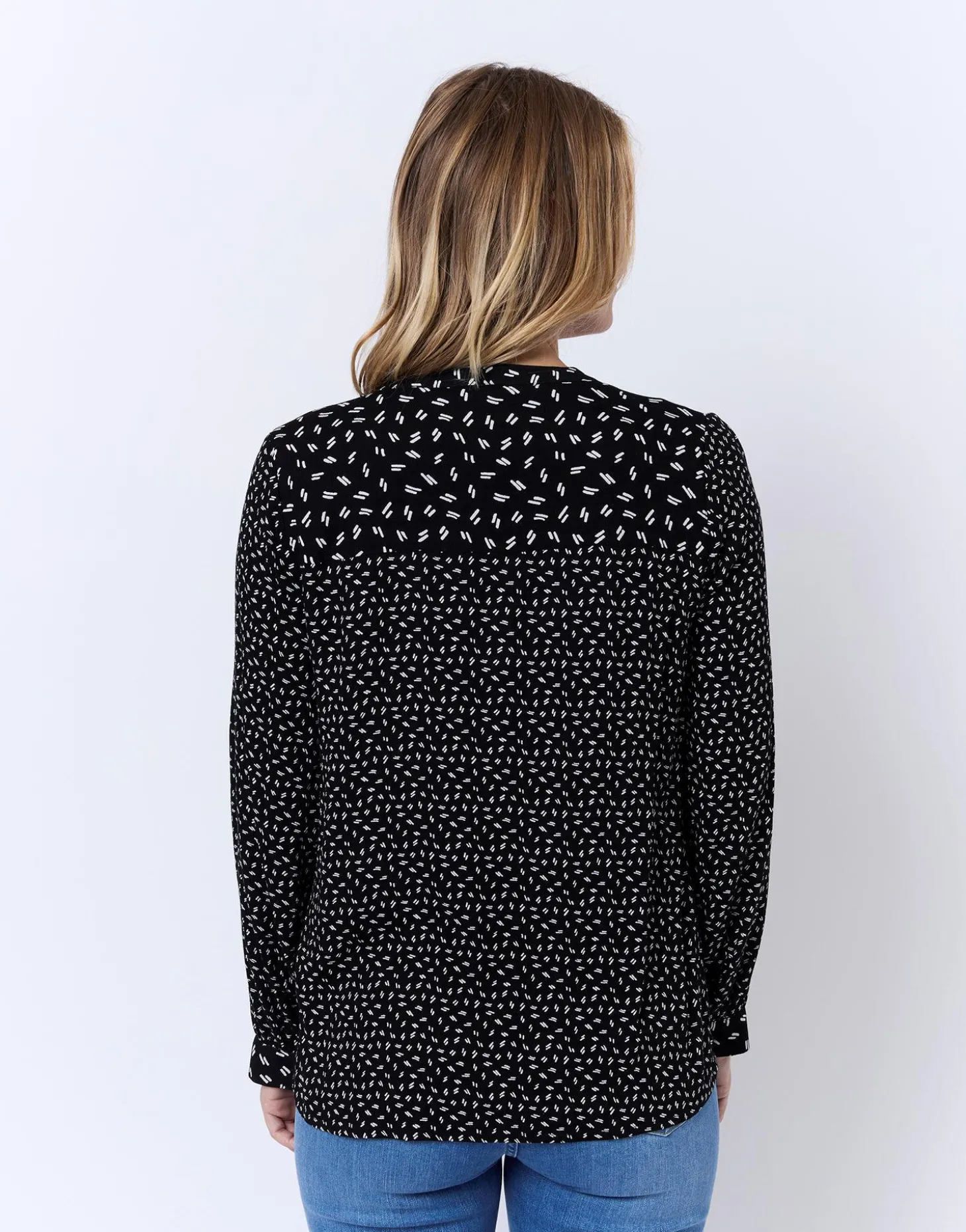 Blouse manches longues imprimée NOIR Femme