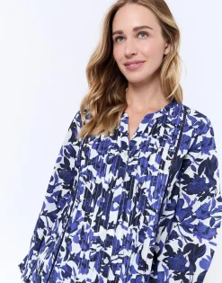 Blouse manches longues imprimé à fleurs MARINE Femme