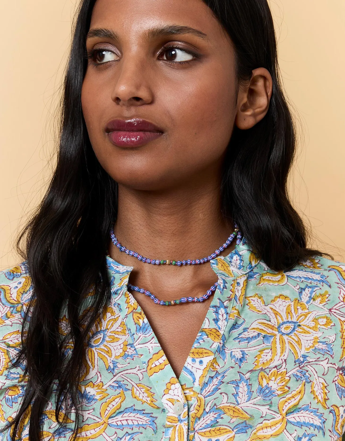 Blouse manches longues imprimé à fleurs VERT PALE Femme