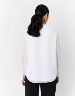 Blouse manches longues unie BLANC Femme