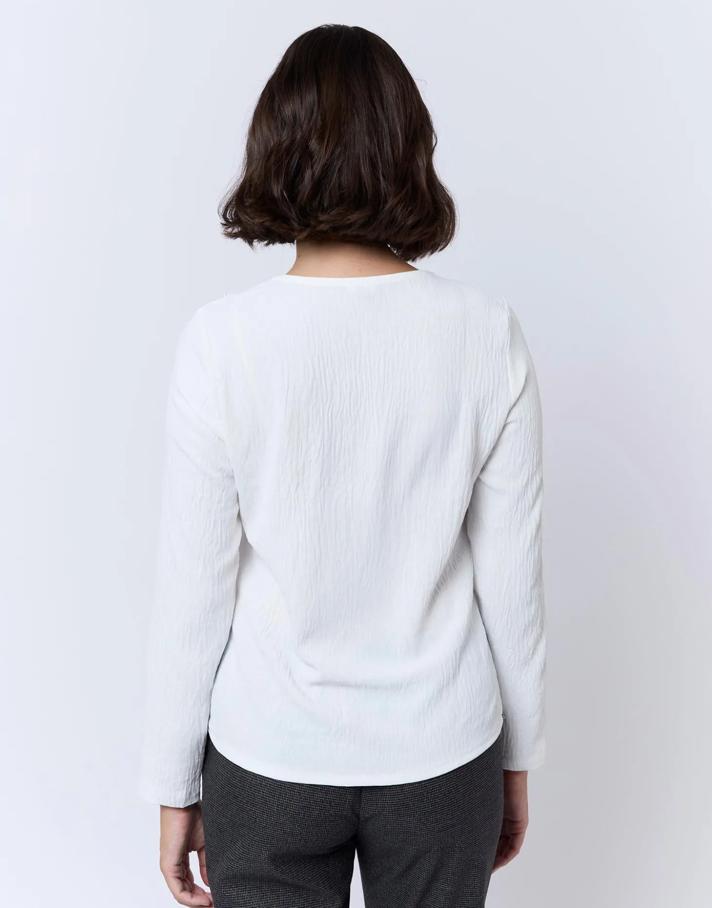 Blouse manches longues unie BLANC Femme