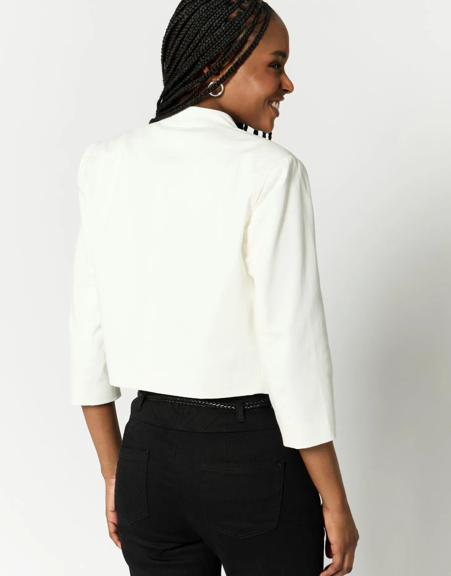 Boléro court uni BLANC Femme