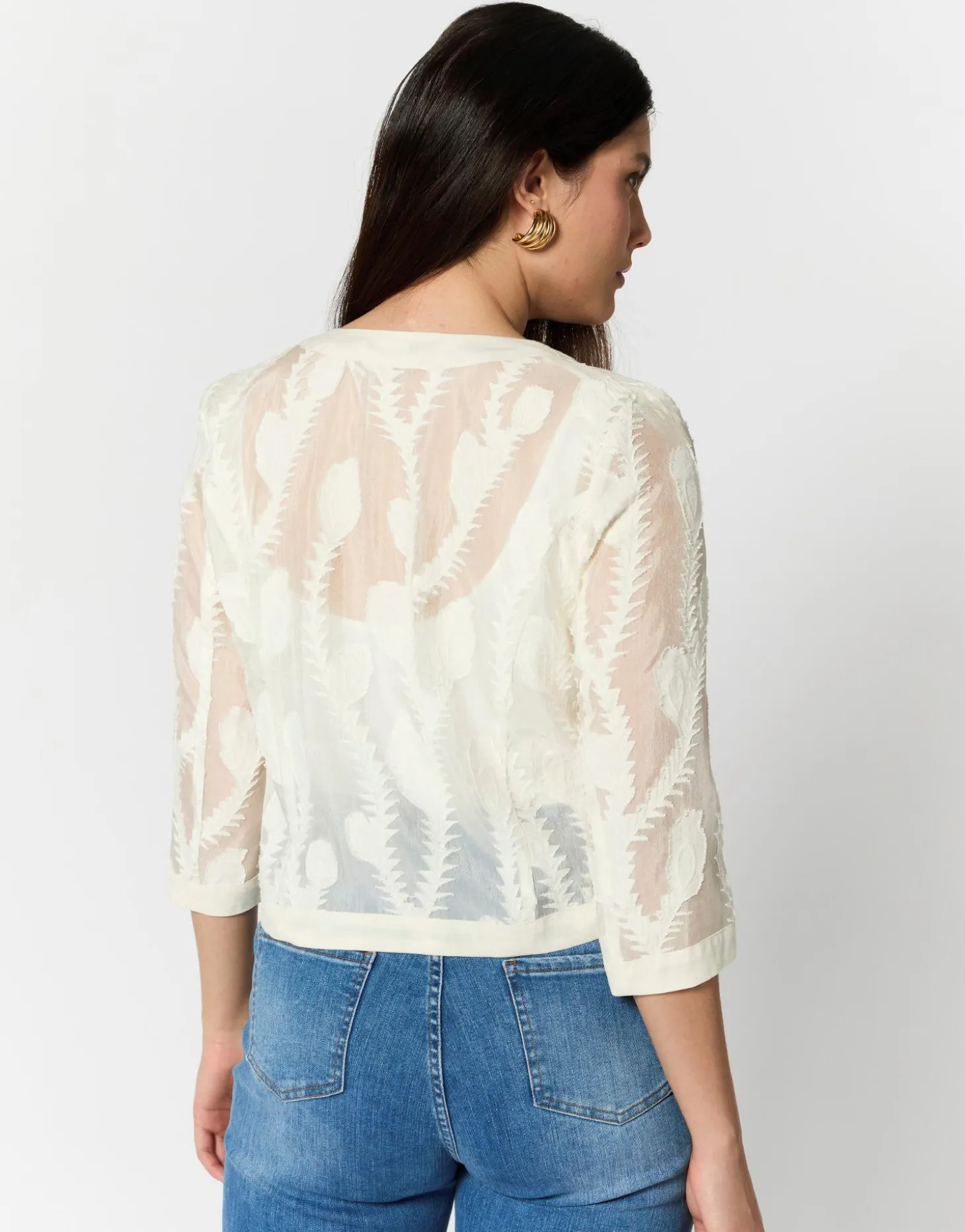 Boléro court uni BLANC Femme