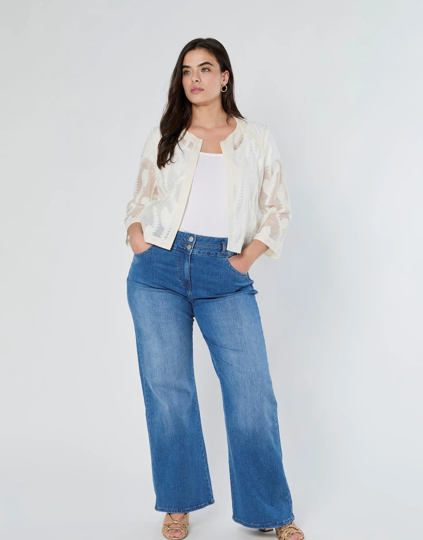 Boléro court uni BLANC Femme
