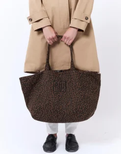 Cabas shopping imprimé léopard MARRON Femme