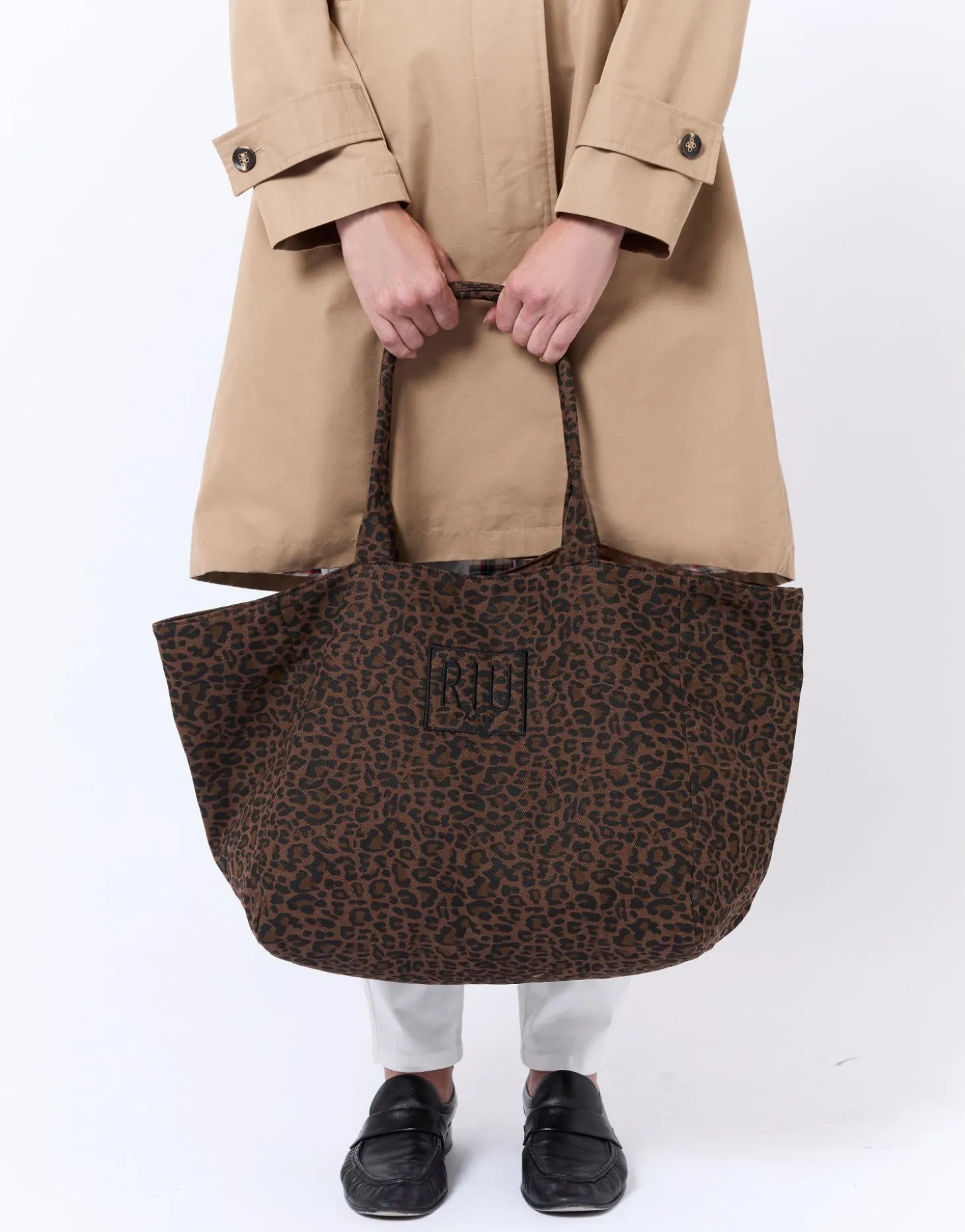 Cabas shopping imprimé léopard MARRON Femme