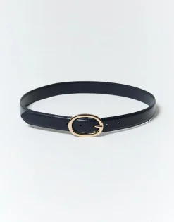 Ceinture fine 3 cm unie MARINE Femme