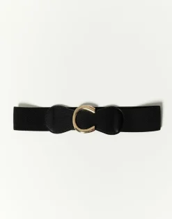 Ceinture large + de 5 cm unie NOIR Femme