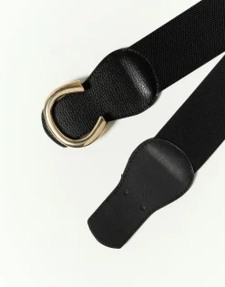 Ceinture large + de 5 cm unie NOIR Femme