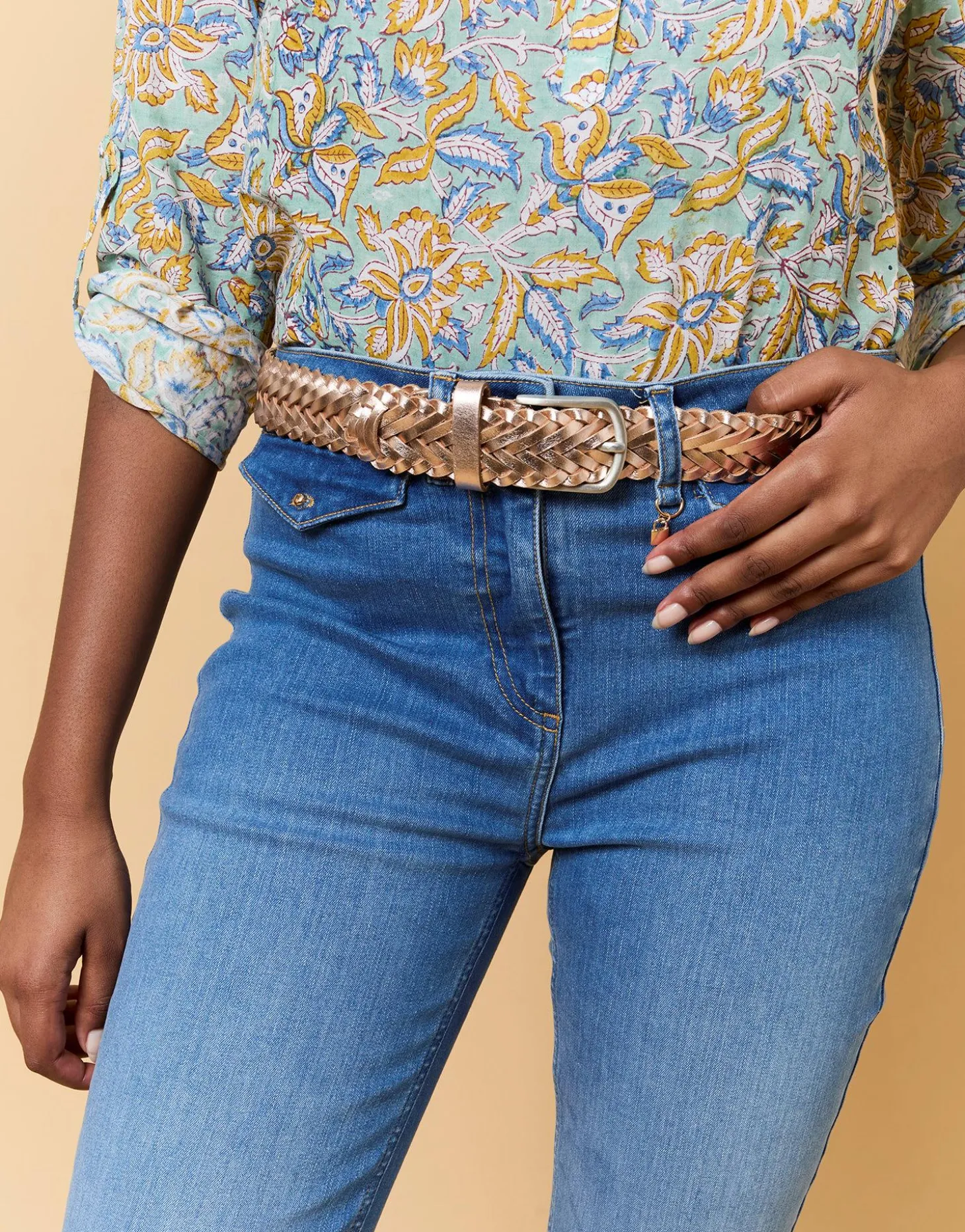 Ceinture moyenne 3-5 cm unie ROSE Femme