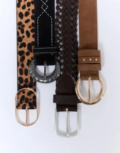 Ceinture moyenne 3-5 cm unie MARRON Femme