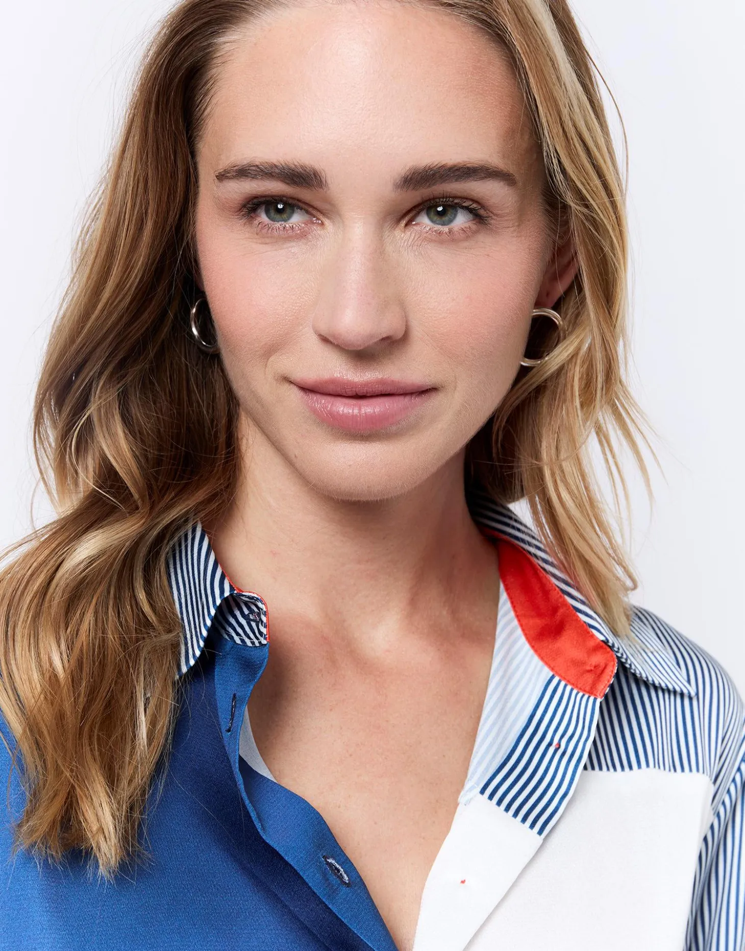 Chemisier manches longues rayé MARINE Femme