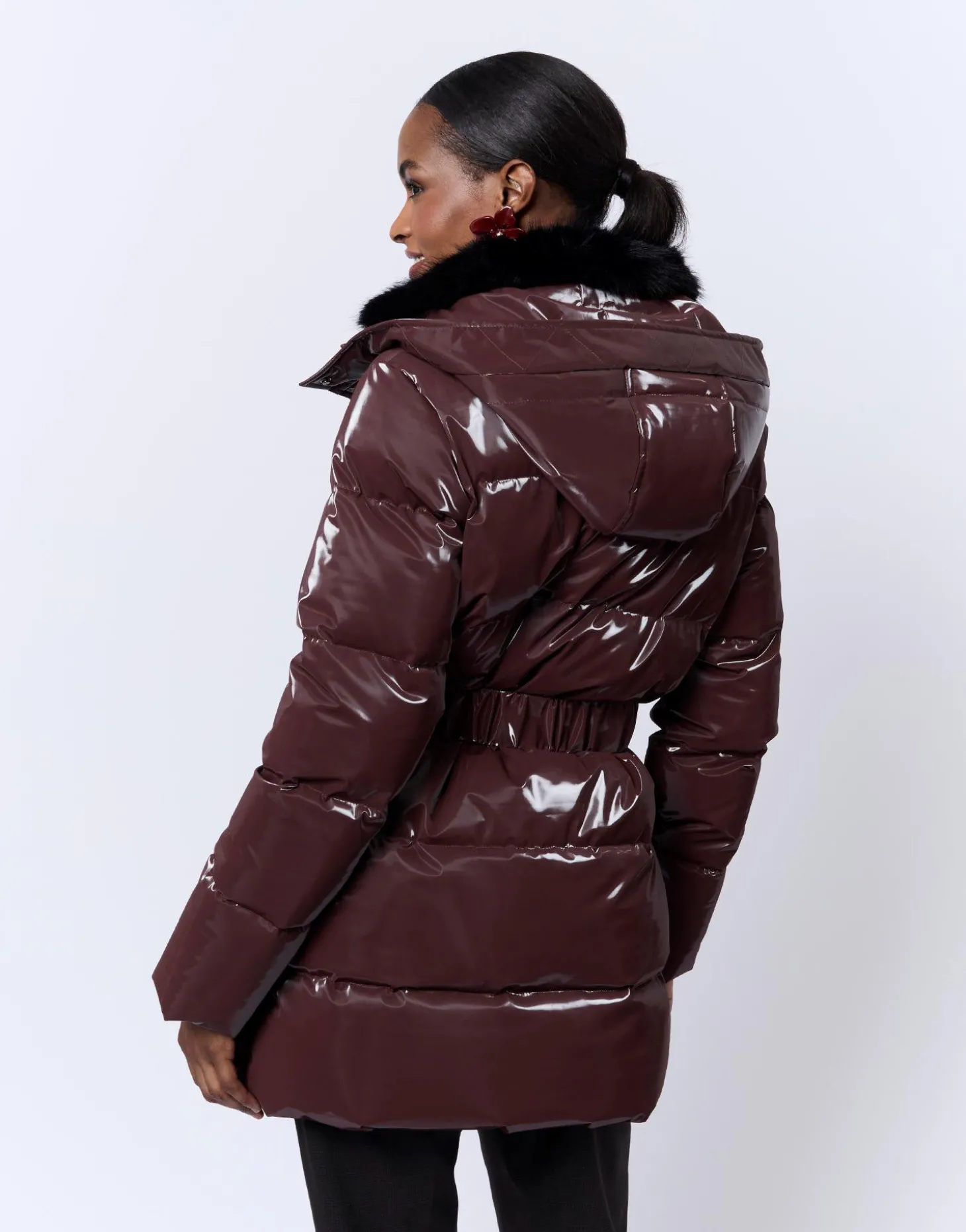 Doudoune mi-longue unie BORDEAUX Femme