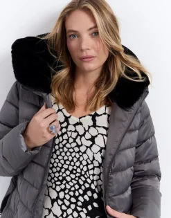 Doudoune unie GRIS Femme