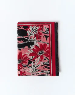 Echarpe imprimé à fleurs ROUGE Femme