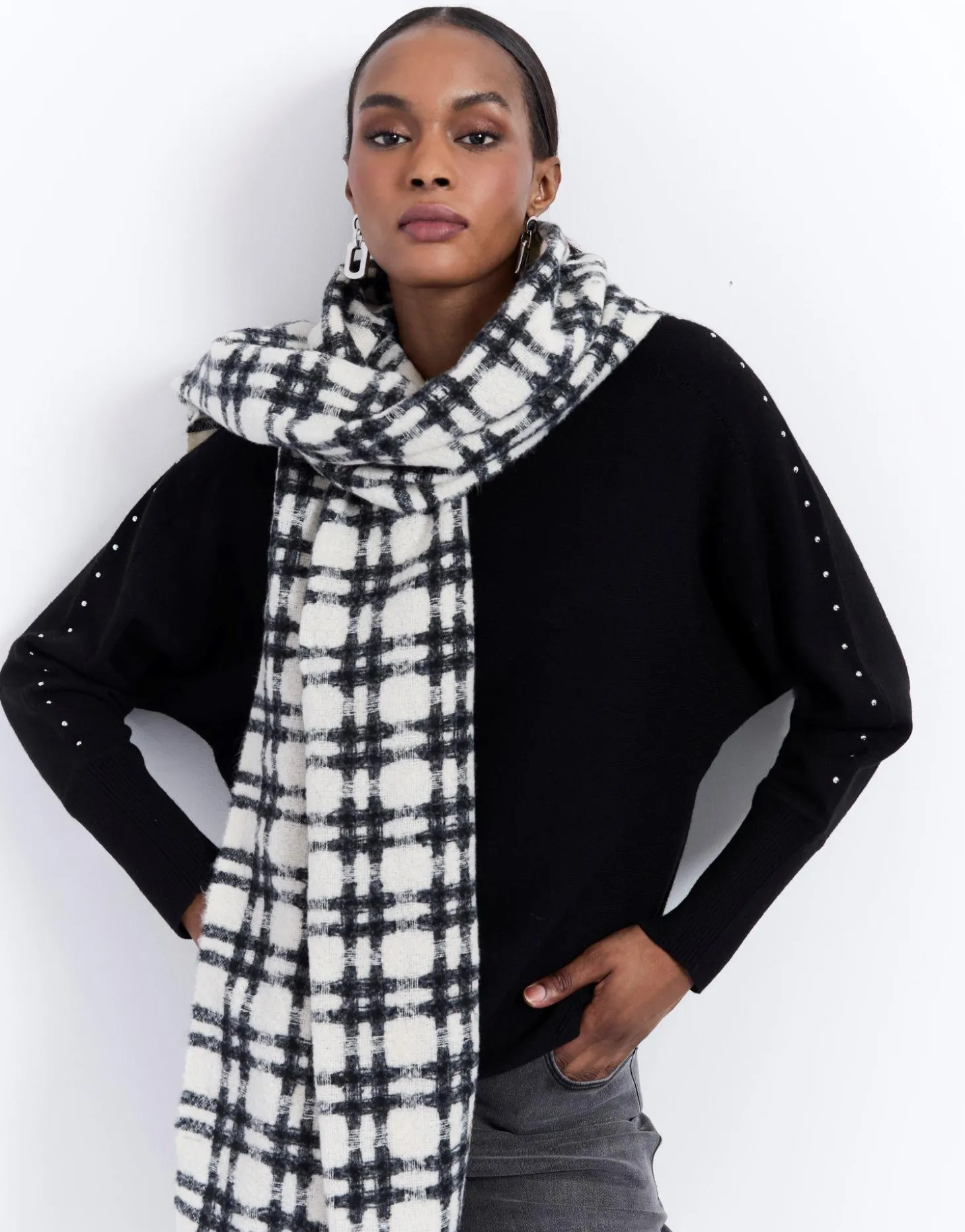 Echarpe imprimée NOIR Femme