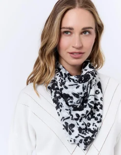 Foulard imprimé à fleurs BLANC Femme