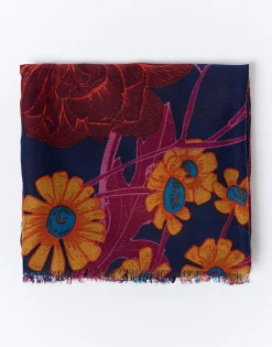 Foulard imprimé à fleurs ORANGE Femme