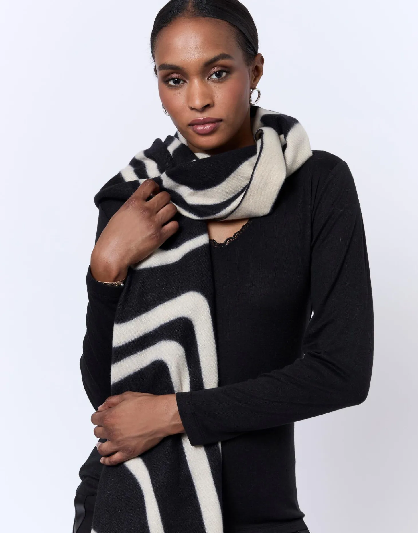 Foulard imprimé NOIR Femme