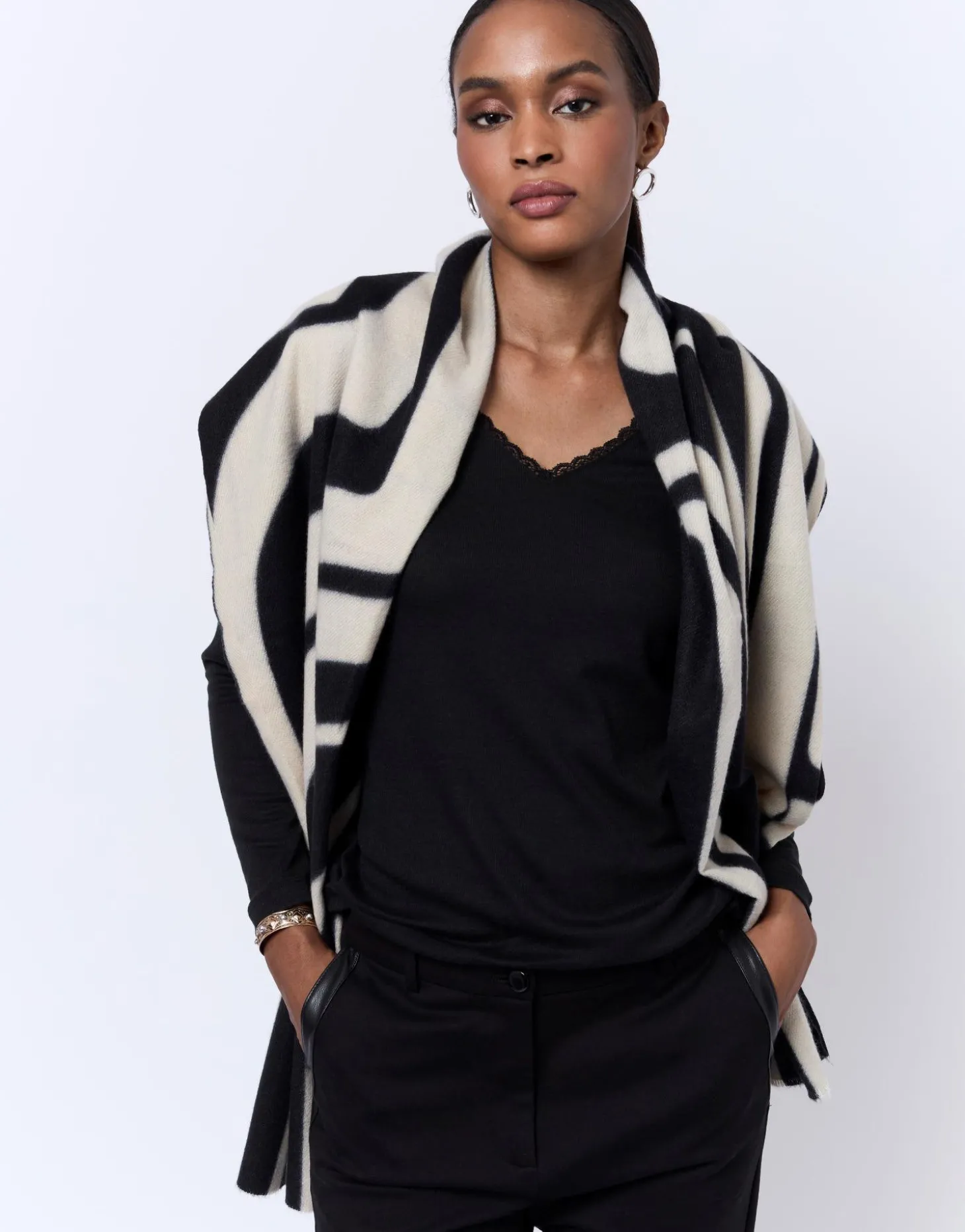 Foulard imprimé NOIR Femme