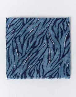 Foulard imprimé zèbre BLEU Femme