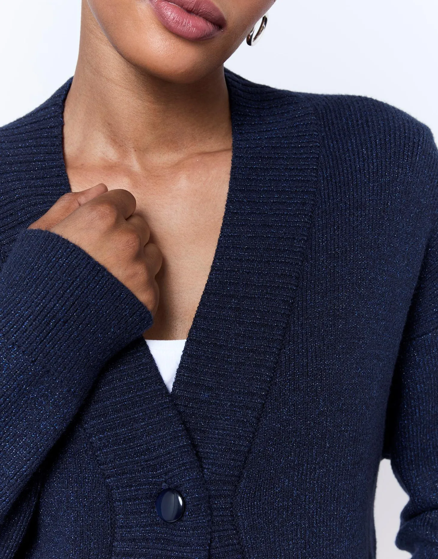 Gilet contenant de la laine uni MARINE Femme