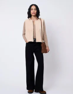 Gilet court réversible BEIGE Femme