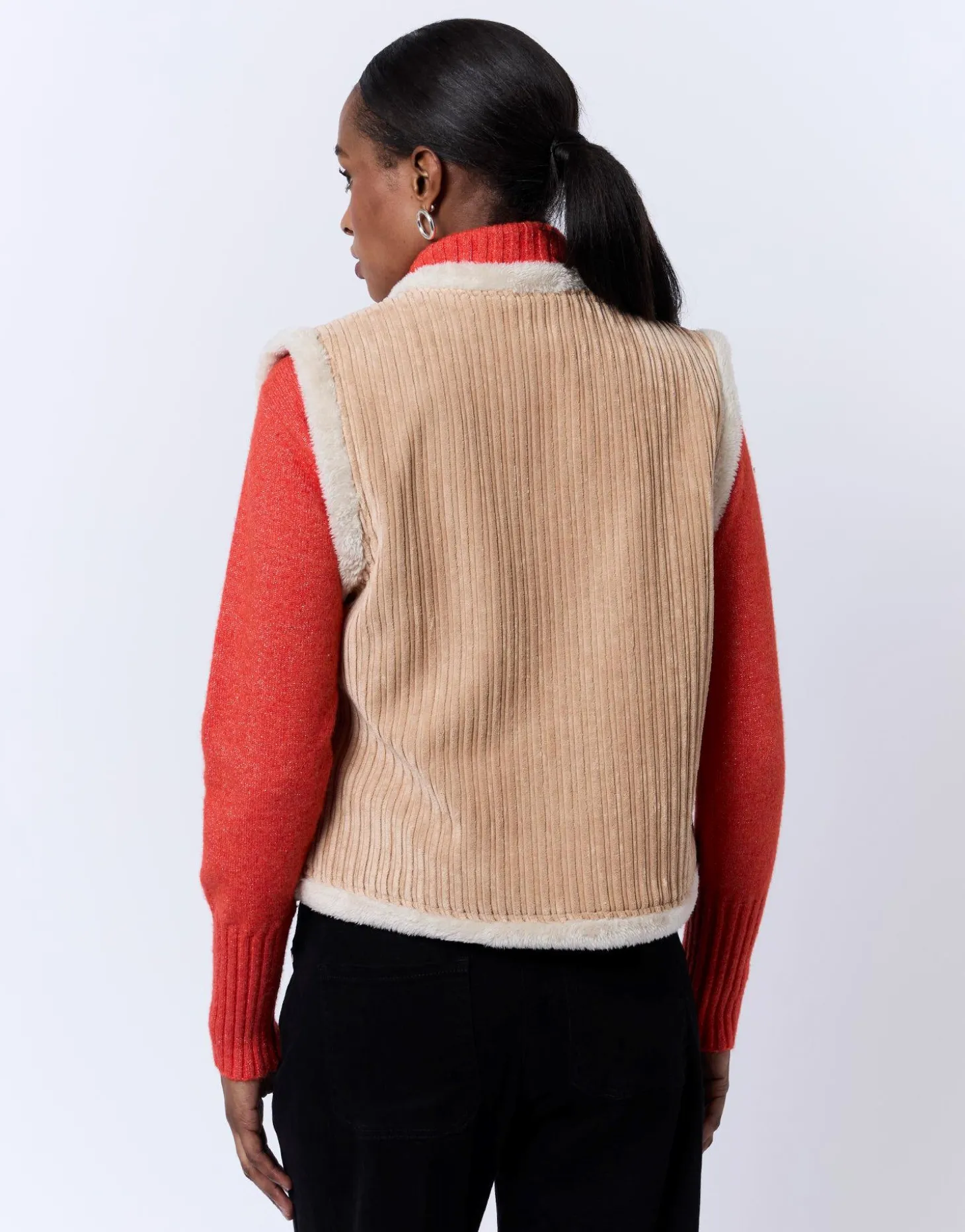 Gilet court uni BEIGE Femme