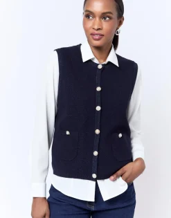 Gilet court uni MARINE Femme