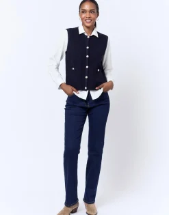Gilet court uni MARINE Femme