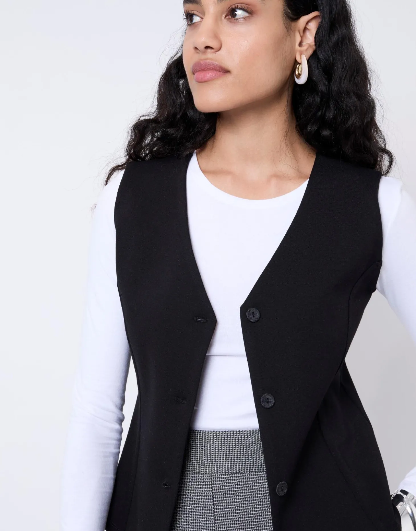 Gilet court uni NOIR Femme