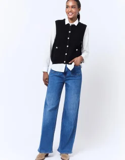 Gilet court uni NOIR Femme