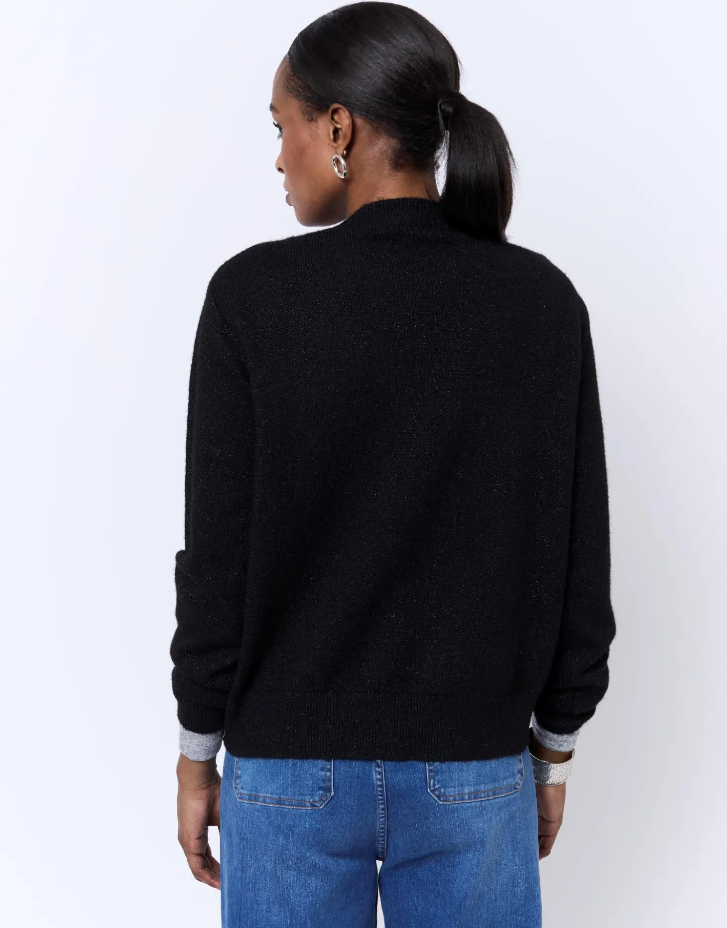 Gilet en mélange laine uni NOIR Femme