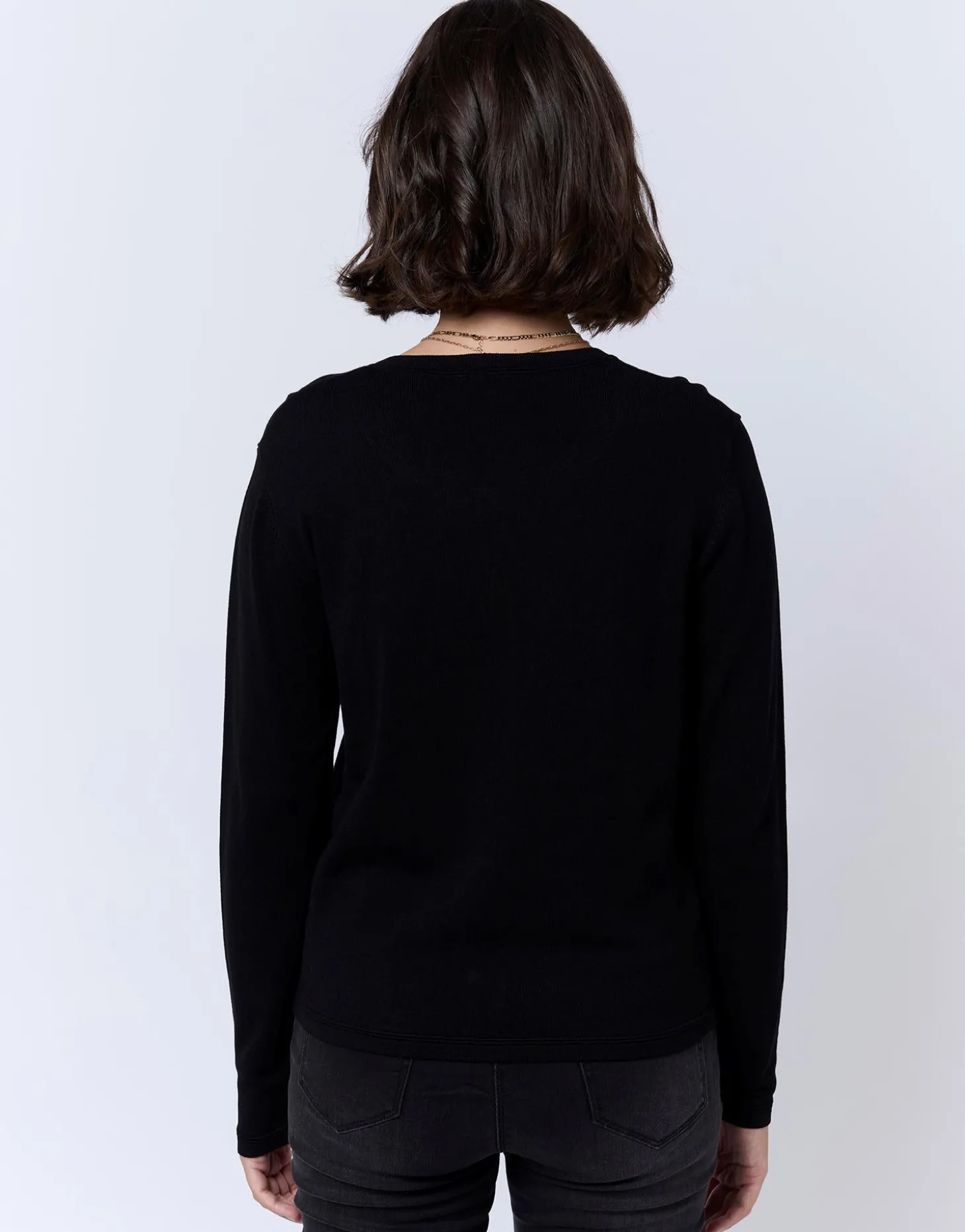 Gilet long uni NOIR Femme