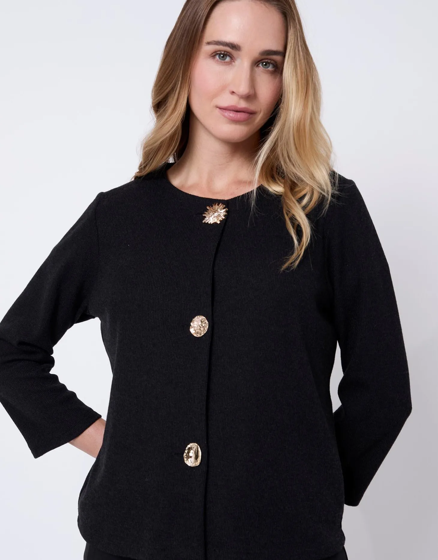 Gilet manches longues uni NOIR Femme