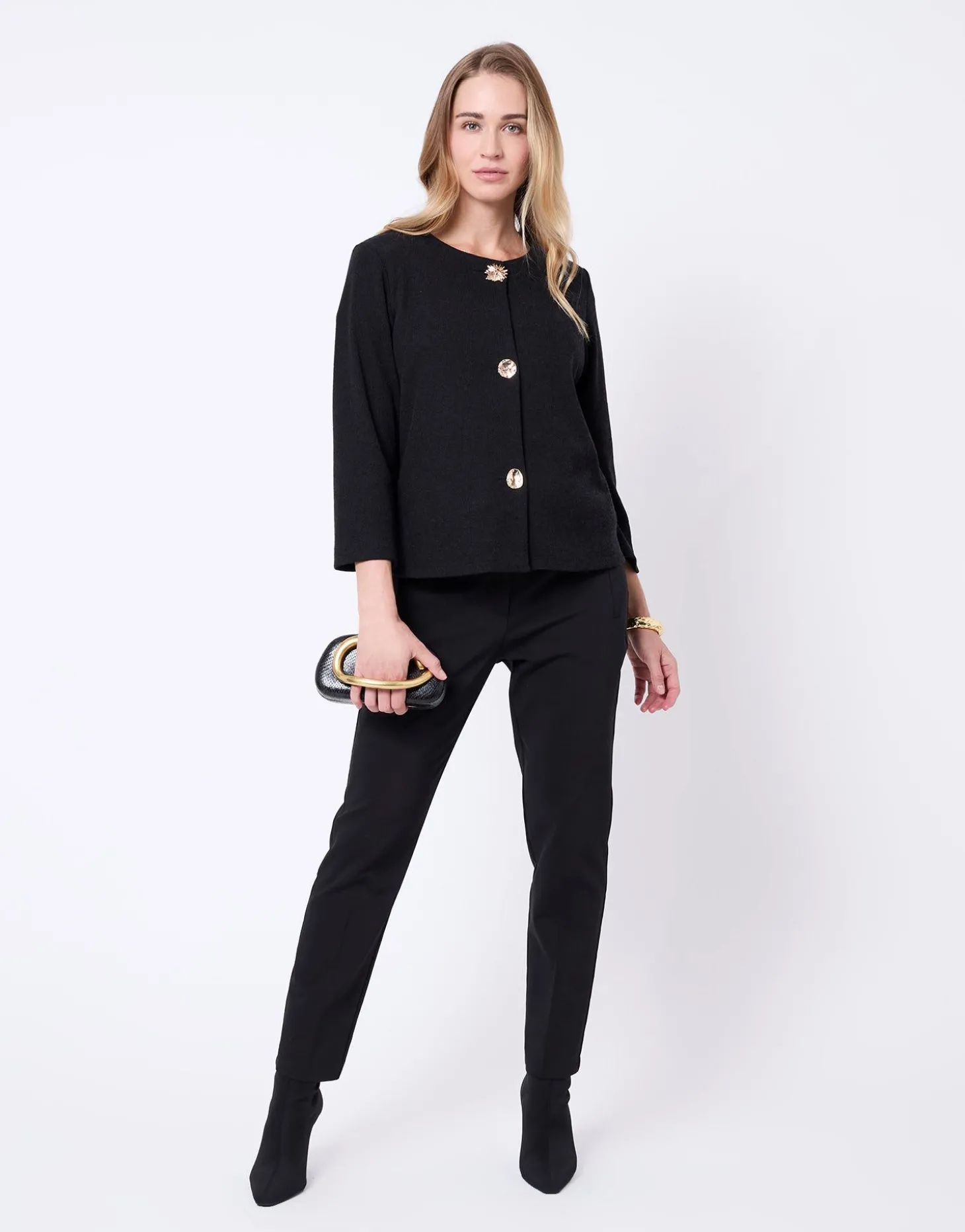 Gilet manches longues uni NOIR Femme