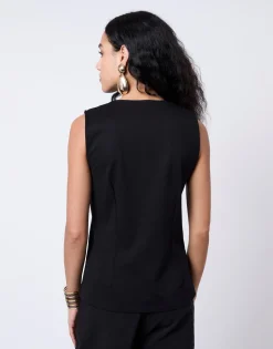 Gilet sans manches uni NOIR Femme