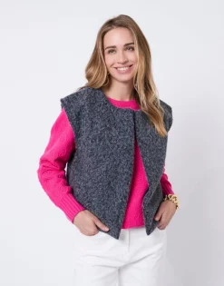 Gilet uni ANTHRACITE Femme
