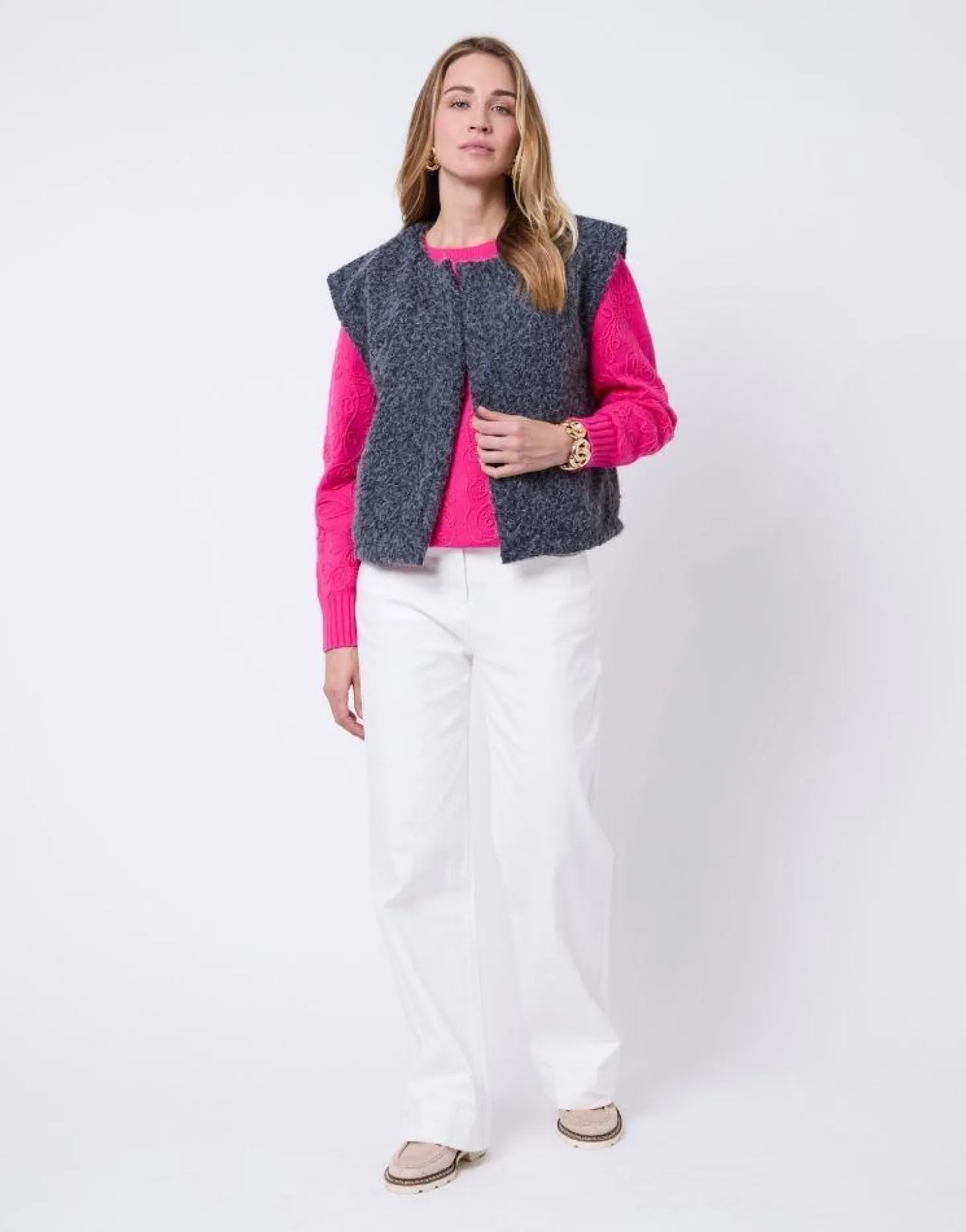 Gilet uni ANTHRACITE Femme