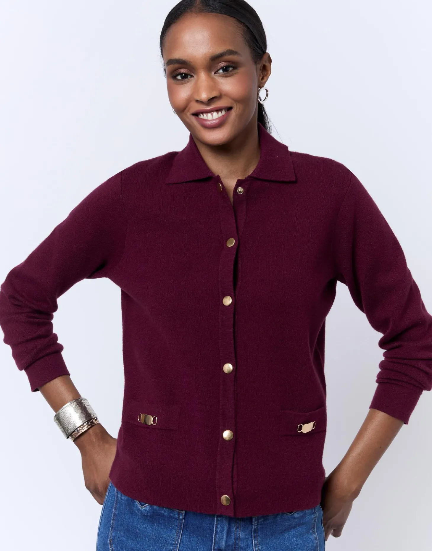Gilet uni BORDEAUX Femme