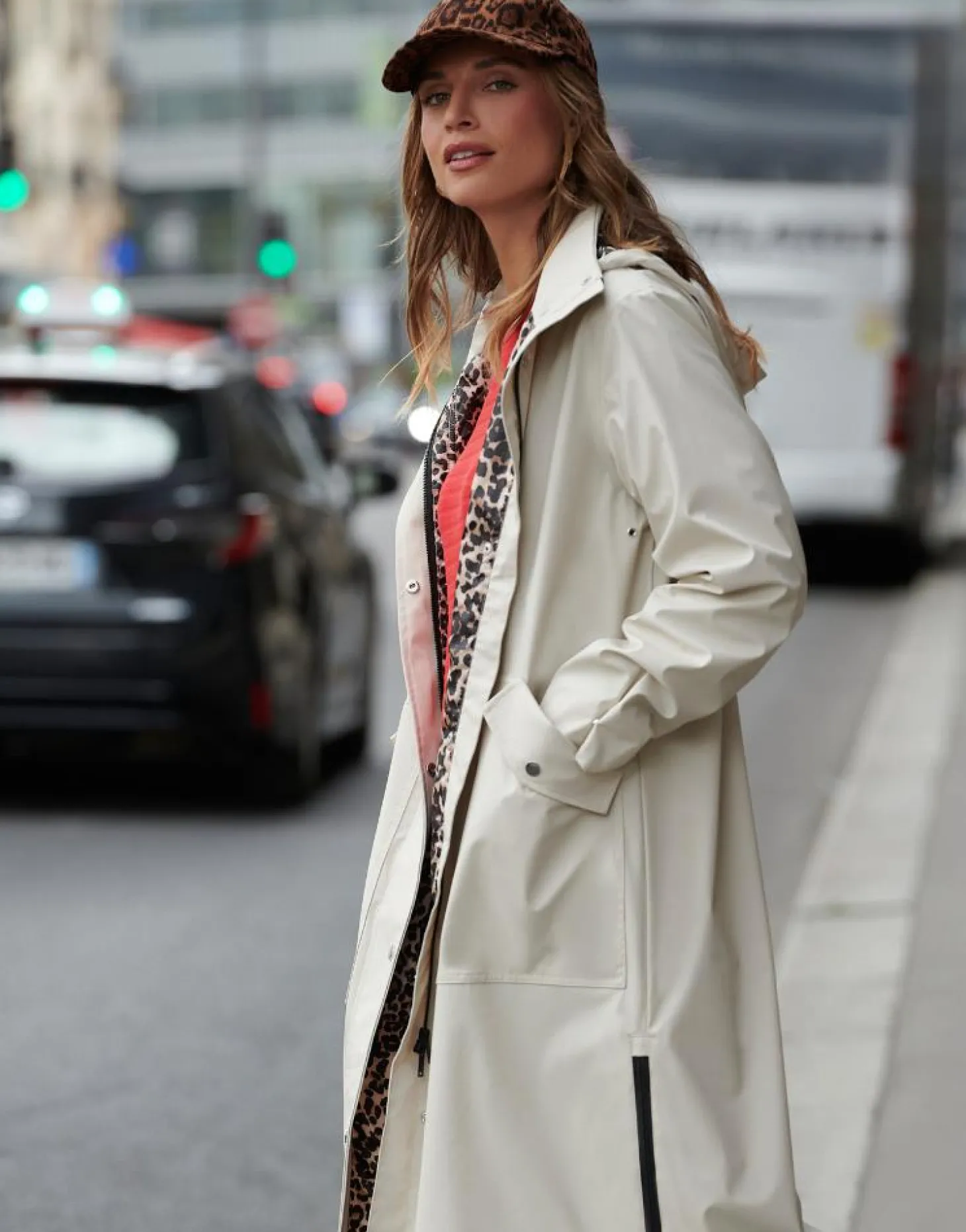 Imperméable long uni ECRU Femme