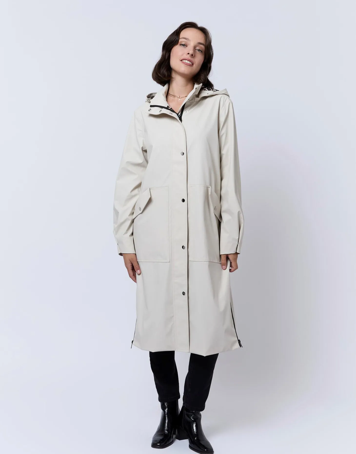 Imperméable long uni ECRU Femme