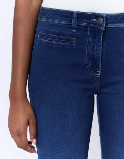 Jean 7/8 slim en denim BLEU Femme
