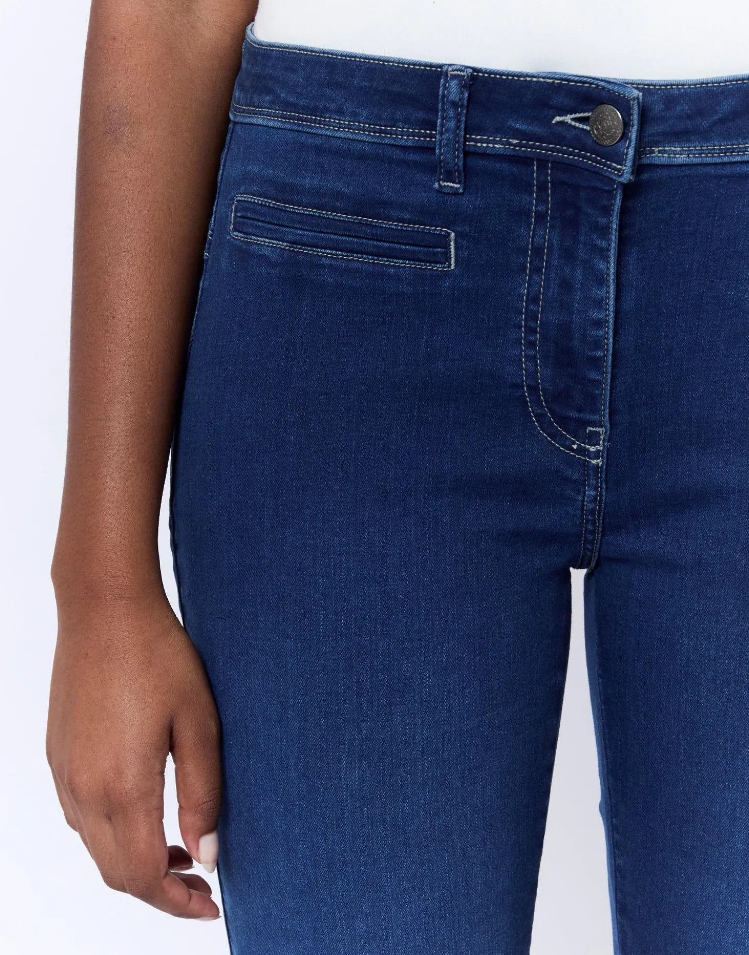 Jean 7/8 slim en denim BLEU Femme