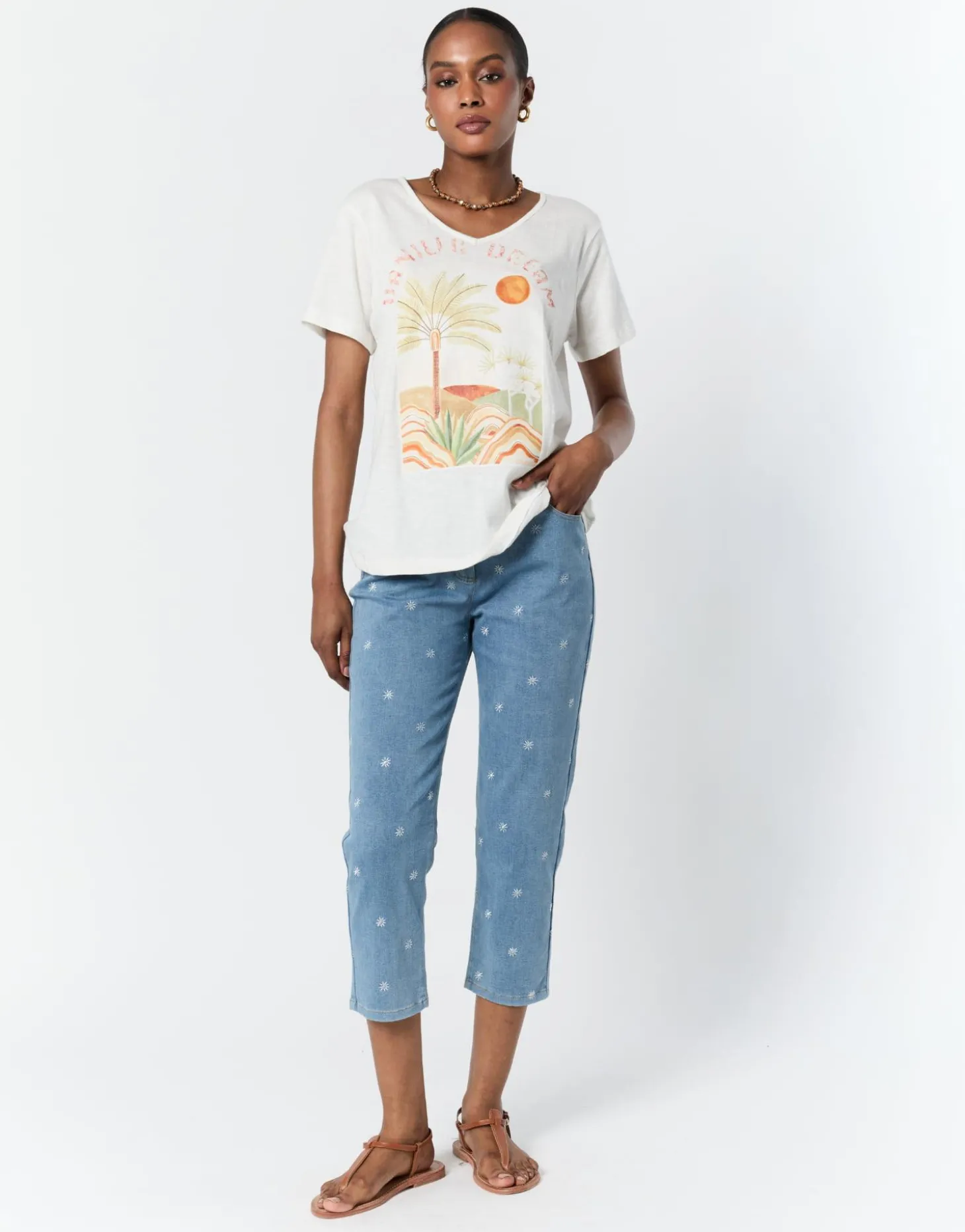 Jean Capri slim BLEU CLAIR Femme